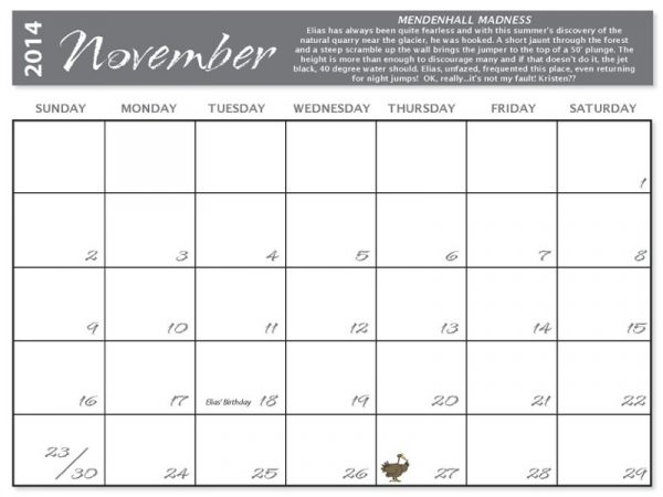 Calendar design month template for 8.5x11 page